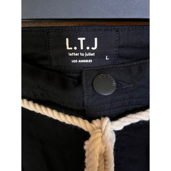 L.T.J Letter To Juliet Women's Crop Zip Ankle Utility Joggers in Black Sz L NWT - Picture 5 of 12